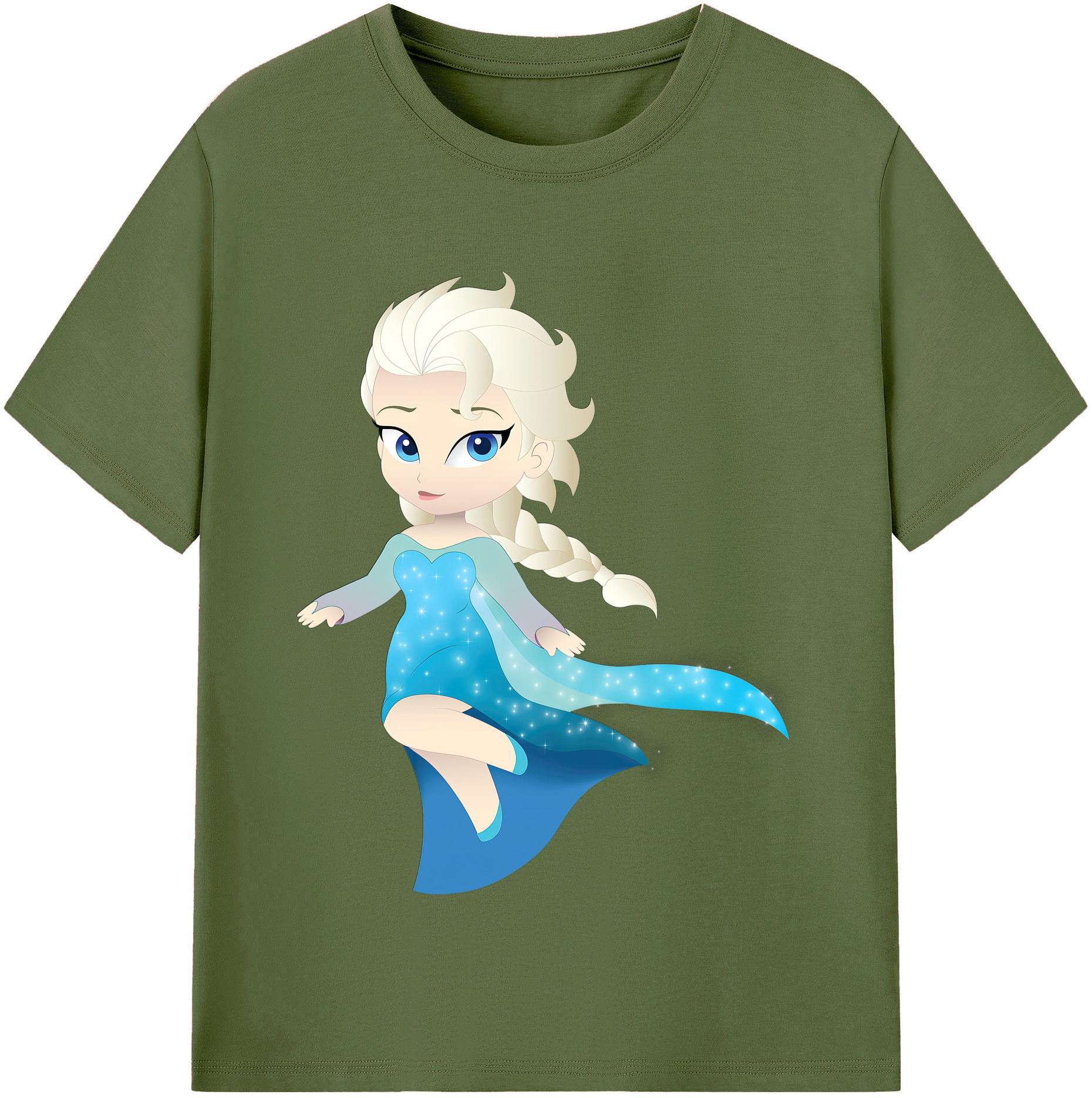 （画像用） アナと雪の女王 アンナ エルサ Frozen Anna Elsa 綿100％半袖Tシャツ（フロントプリント）